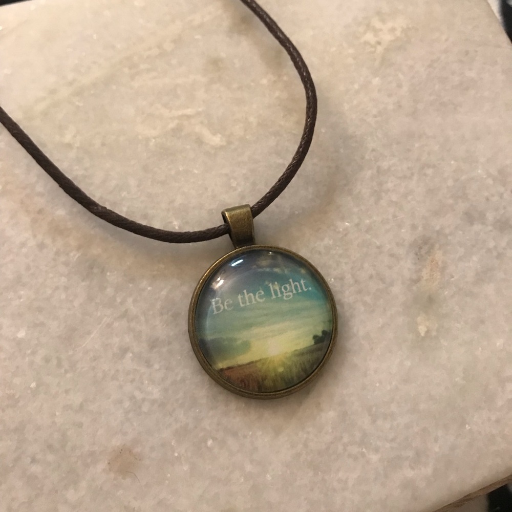 Be the light quote necklace pendant
